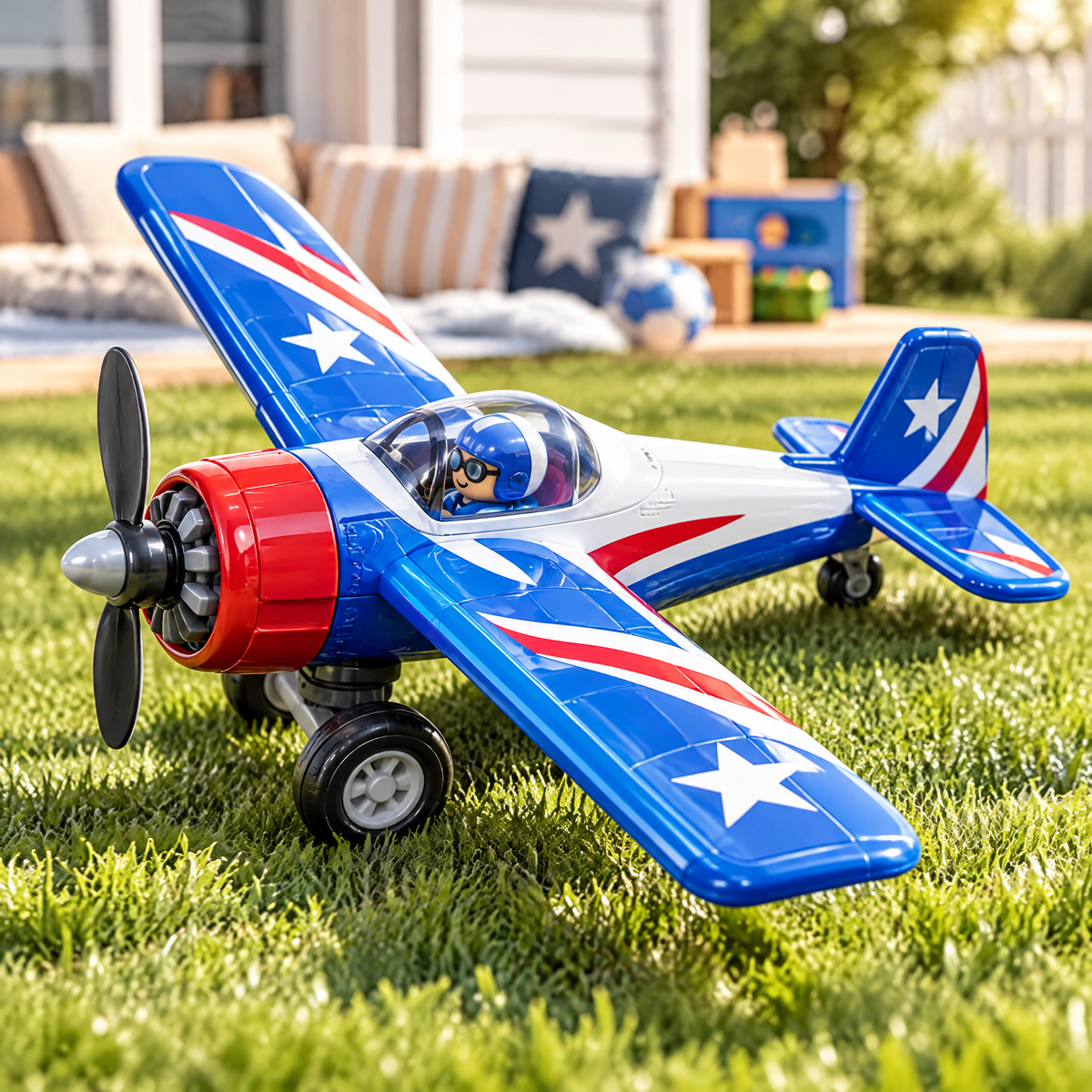 LUNIPLIAY Classic Propeller Plane Adventure Toy