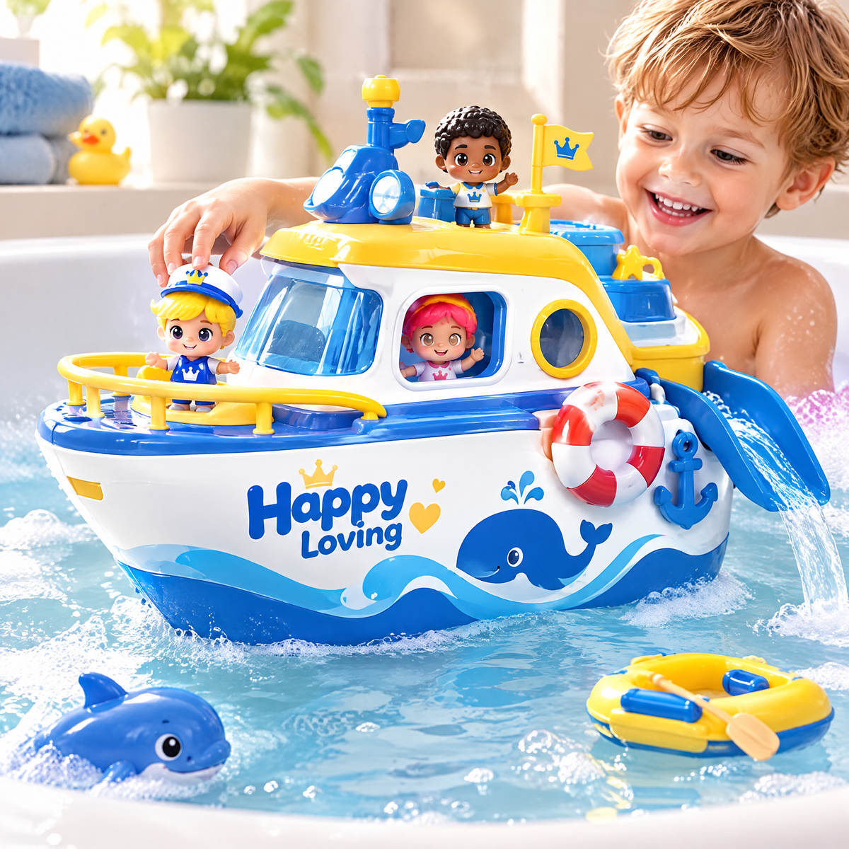 LUNIPLIAY Little Sailors Bath Boat Toy