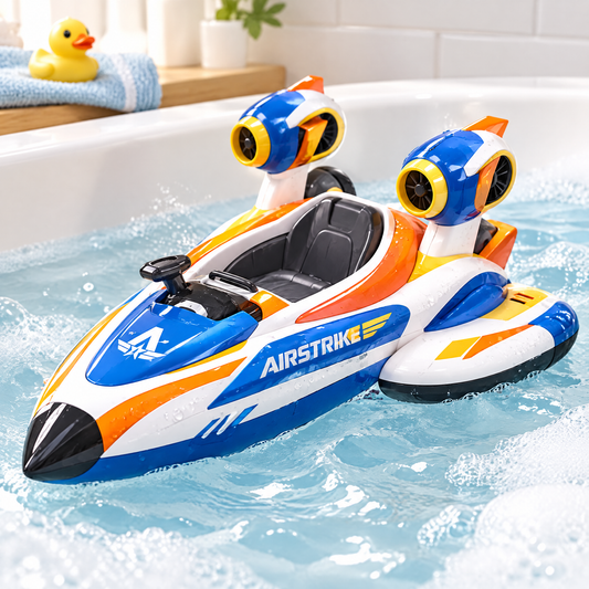 LUNIPLIAY Airstrike Remote Control High-Speed Dual Jet Water Boat