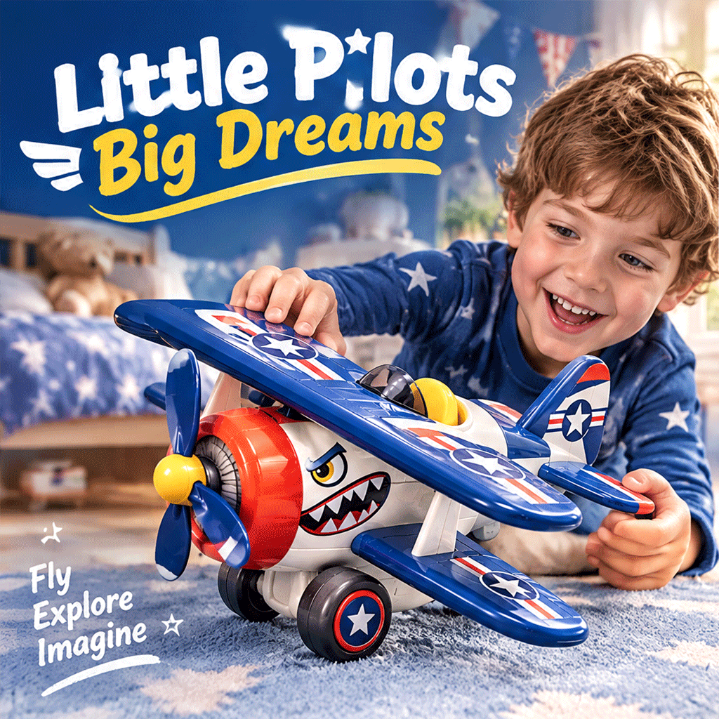 LUNIPLIAY Sky Warrior Propeller Plane Toy