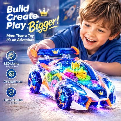 LUNIPLIAY LED Gear Racing Car – Light Up Educational Toy Vehicle