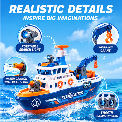 LUNIPLIAY Remote Control Rescue Boat Toy