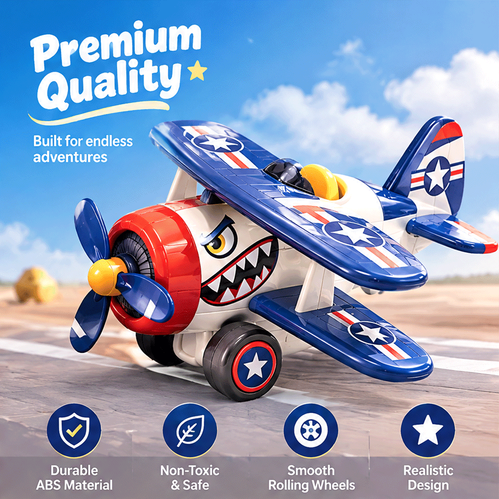 LUNIPLIAY Sky Warrior Propeller Plane Toy