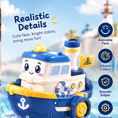 LUNIPLIAY Little Tugboat Bath Toy