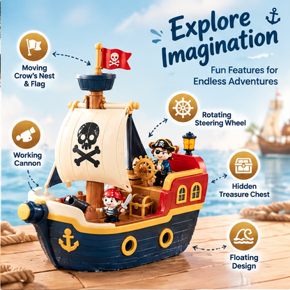 LUNIPLIAY Pirate Ship Bath Toy