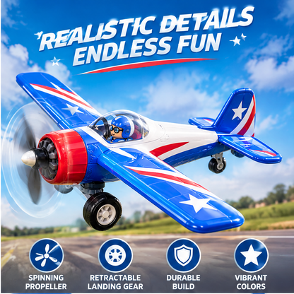 LUNIPLIAY Classic Propeller Plane Adventure Toy