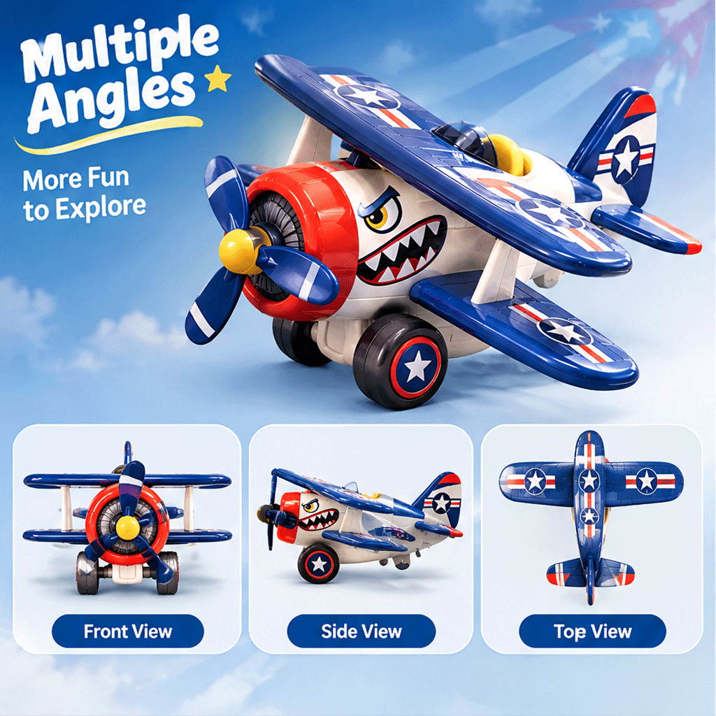 LUNIPLIAY Sky Warrior Propeller Plane Toy