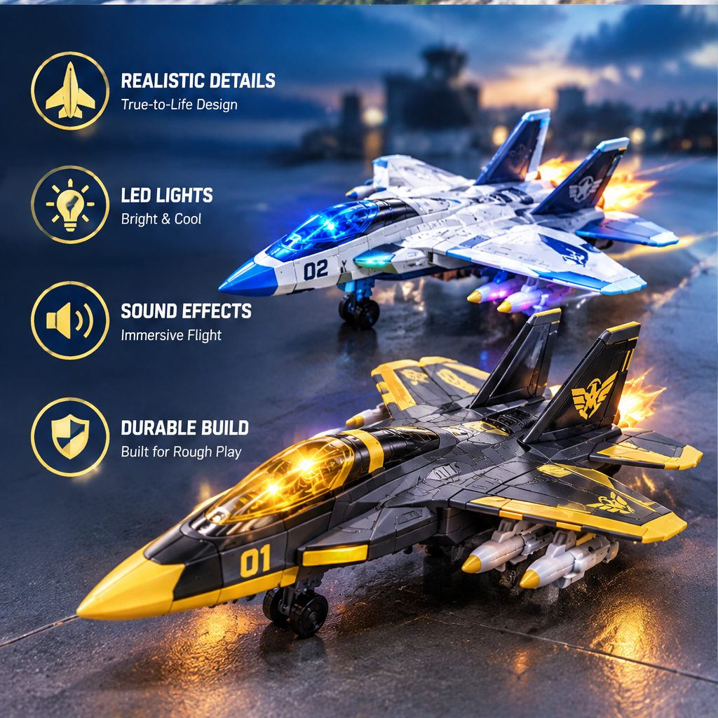 LUNIPLIAY Dual Fighter Jet Adventure Toy Set