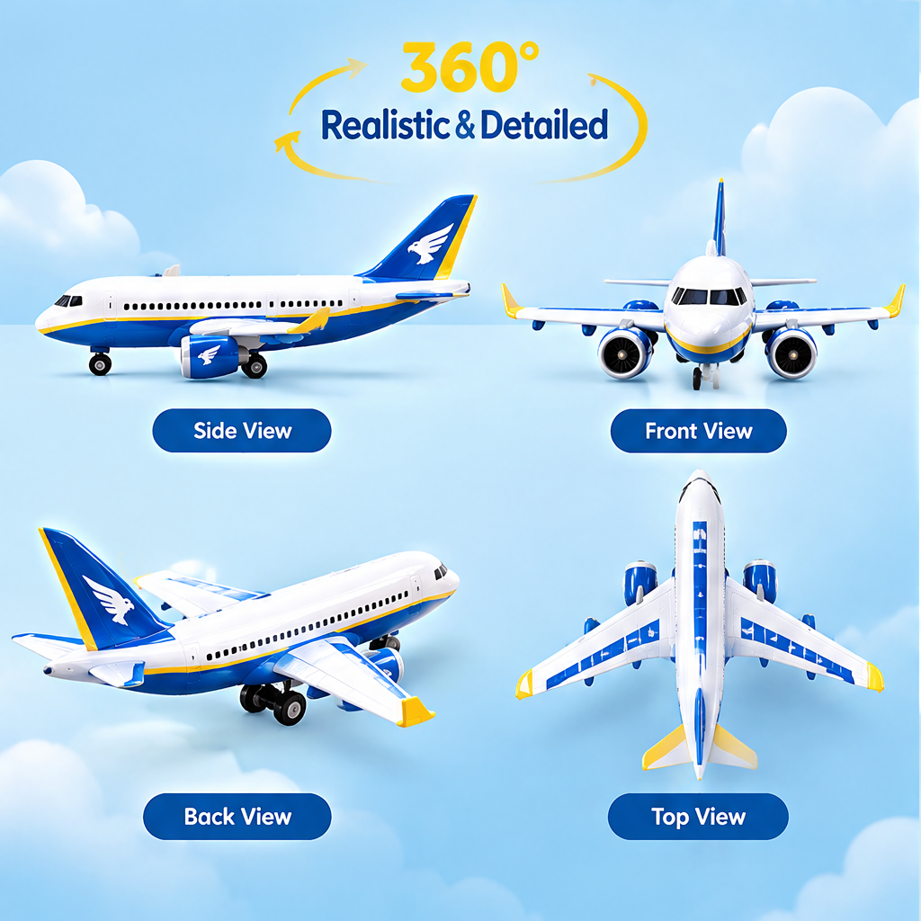 LUNIPLIAY Sky Explorer Passenger Plane Toy