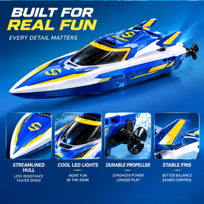 LUNIPLIAY Remote Control Racing Speed Boat