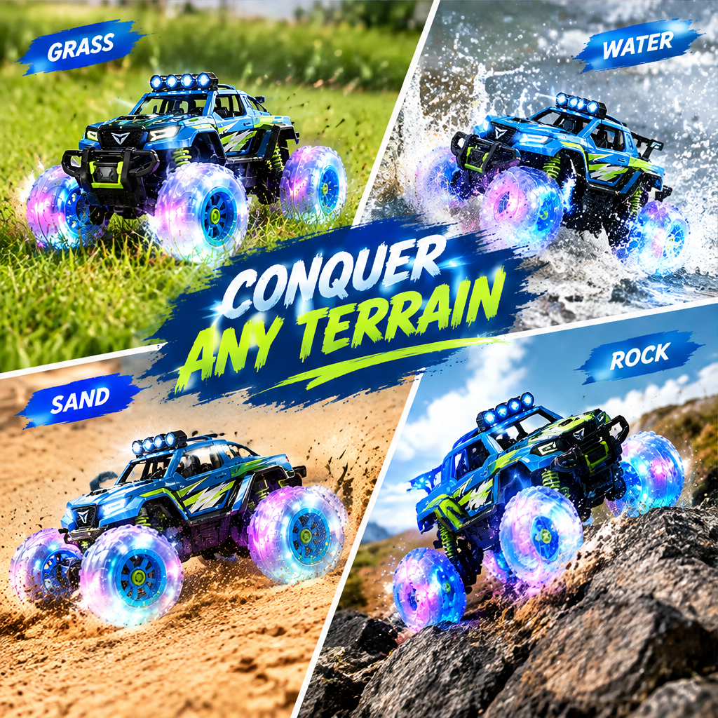 LUNIPLIAY RC Monster Truck – Kids Remote Control Off-Road Car