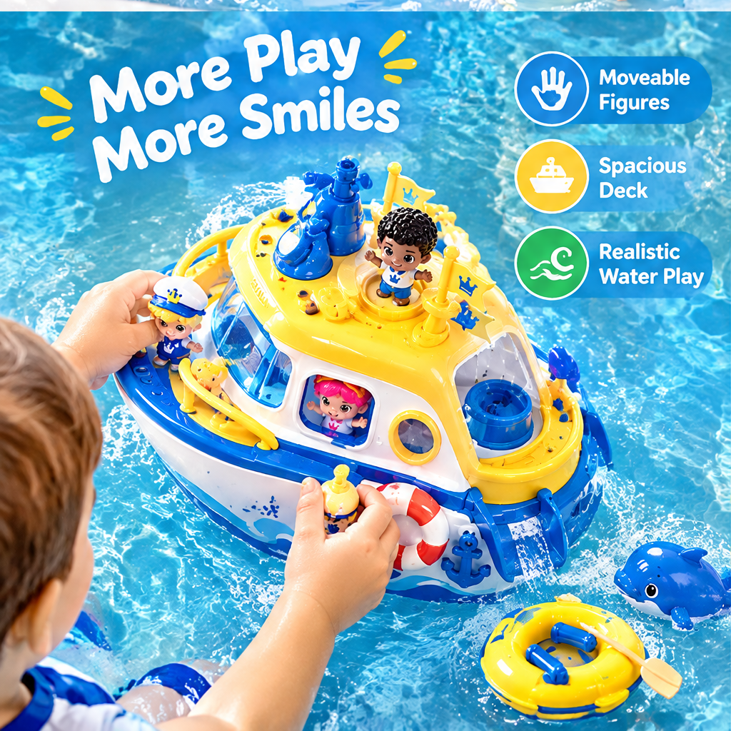 LUNIPLIAY Little Sailors Bath Boat Toy