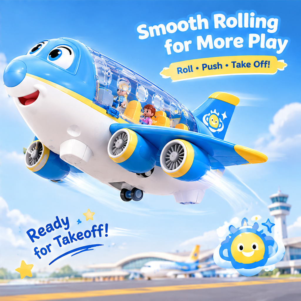 LUNIPLIAY Clear Cabin Adventure Plane Toy